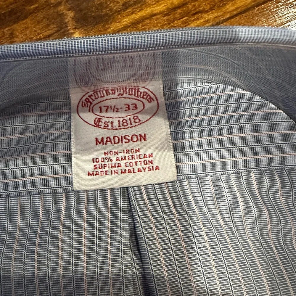 Brooks Brothers Blue and White Striped Dress Shirt - Picture 2 of 3